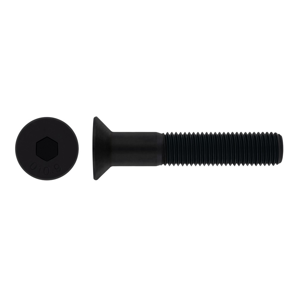 DIN 7991 10.9 BL ~ ISO 10642, Tornillo allen de cabeza avellanada en acabado negro y calidad 10.9